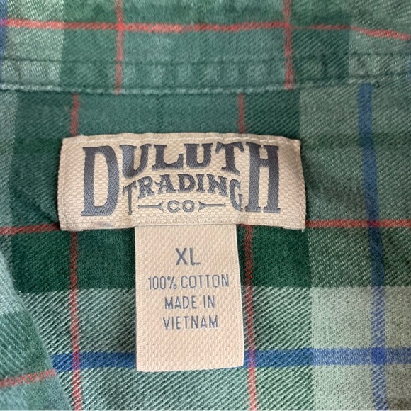 Duluth Trading Co Green & Blue Plaid XL Mens Flannel Shirt - Picture 5 of 15